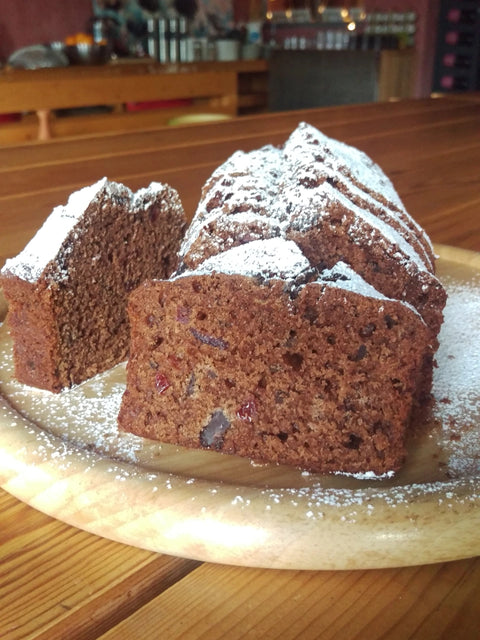 Vegan chocolate cake with cranberries